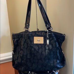 Cole Haan leather animal print patent leather bag